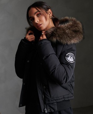 Superdry Everest Ella Bomber Női Kabát Fekete | YIPRW2396